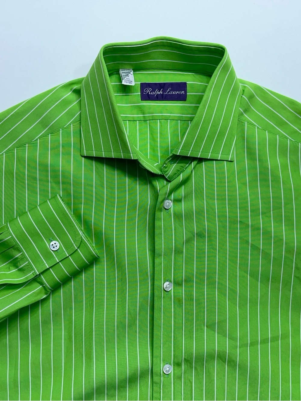 Ralph Lauren Purple Label Button Down Shirt Mens Medium Long Sleeve Made Italy
